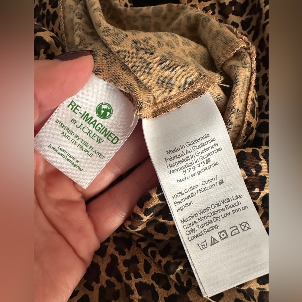 Leopard-print Turtleneck J crew size small 100% c… - image 9